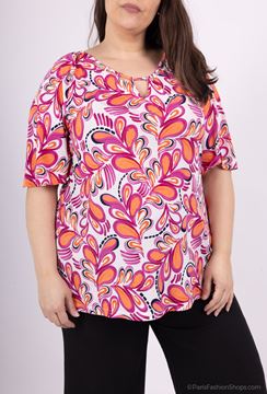Picture of CURVY GIRL OPEN COLLAR DETAIL BLOUSE